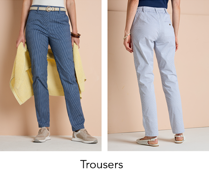 Stripe Cotton Chino Pull On Trouser